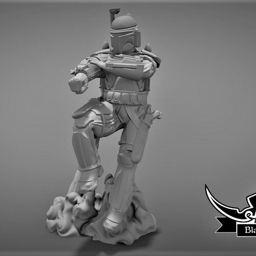 The First Hunter Miniature - SW Legion Compatible (38-40mm tall) Multi-Piece Resin 3D Print - Black Remnant
