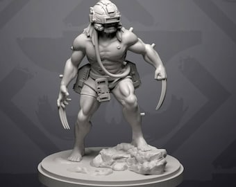 Feral Badger Superhero Miniature - MCP/Crisis Protocol Compatible (40mm tall) Multi-Piece Resin 3D Print - Skullforge Studios