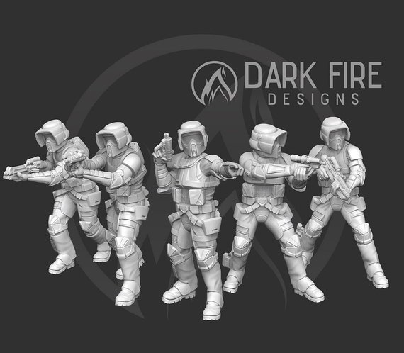 Authority Tropical Sniper Team - single mini or bundle - SW Legion  Compatible (38-40mm tall) Multi-Piece Resin 3D Print - Dark Fire Designs