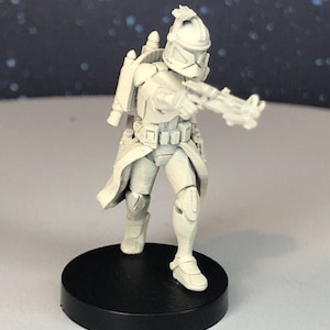 Wolfpack Clone Commander Miniature SW Legion Compatible 38-40mm tall Multi-Piece Resin 3D Print Dark Fire Designs image 3