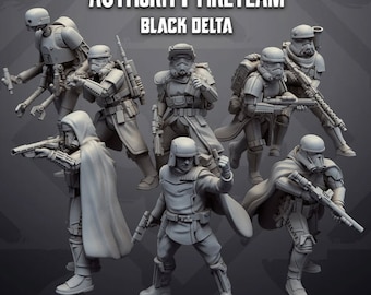 Authority Fireteam Black Delta - SW Legion Compatible Miniature (38-40mm tall) High Quality 8k Resin 3D Print - Skullforge Studios