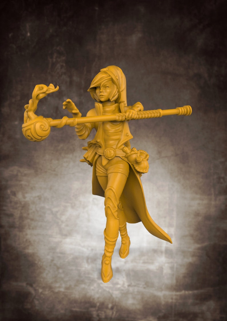Female Human Wizard / Sorceress Miniature 1.5 inch tall/32mm Etsy