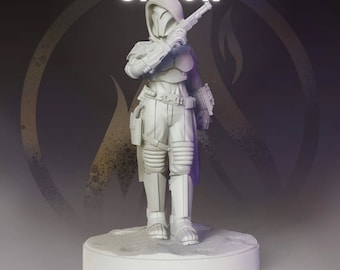 Spook the Female Mando Spy Operative - SW Legion Compatible Miniature (38-40mm tall) High Quality 8k Resin 3D Print - Dark Fire Designs