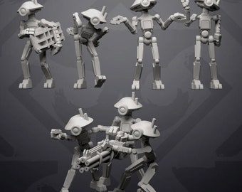 Mechano Droids Miniature - SW Legion Compatible Resin 3D Print - Skullforge Studios