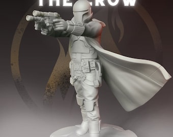 The Crow, Mando Liberator - SW Legion Compatible Miniature (38-40mm tall) High Quality 8k Resin 3D Print - Dark Fire Designs