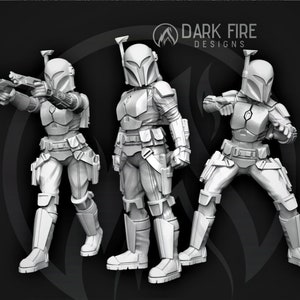 Vindictive Mando Crusader Leader - SW Legion Compatible (38-40mm tall) Multi-Piece Resin 3D Print - Dark Fire Designs