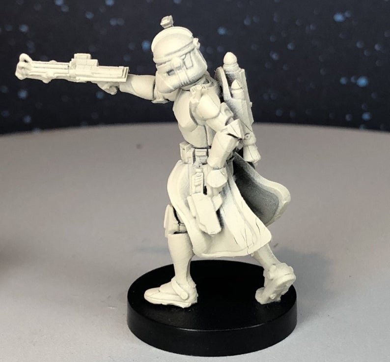 Wolfpack Clone Commander Miniature SW Legion Compatible 38-40mm tall Multi-Piece Resin 3D Print Dark Fire Designs image 4