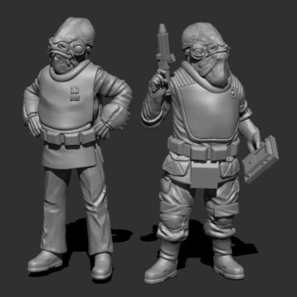 Insurgent Squid Commander Miniature- SW Legion Compatible (38-40mm tall) Resin 3D Print - Skullforge Studios