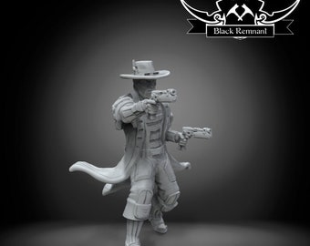 Space Cow Boy Leader Smuggler - SW Legion Compatible Miniature (38-40mm tall) High Quality 8k Resin 3D Print - Black Remnant