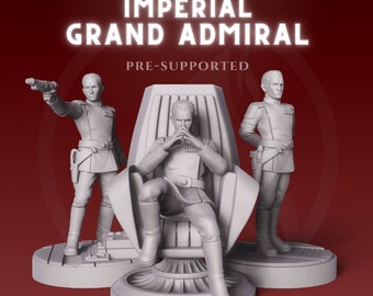 Imperial Blue Grand Admiral - SW Legion Compatible Miniature (38-40mm tall) High Quality 8k Resin 3D Print - Dark Fire Designs