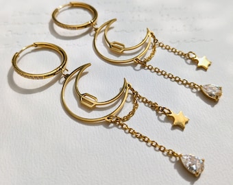 Moon Earrings / Hoops