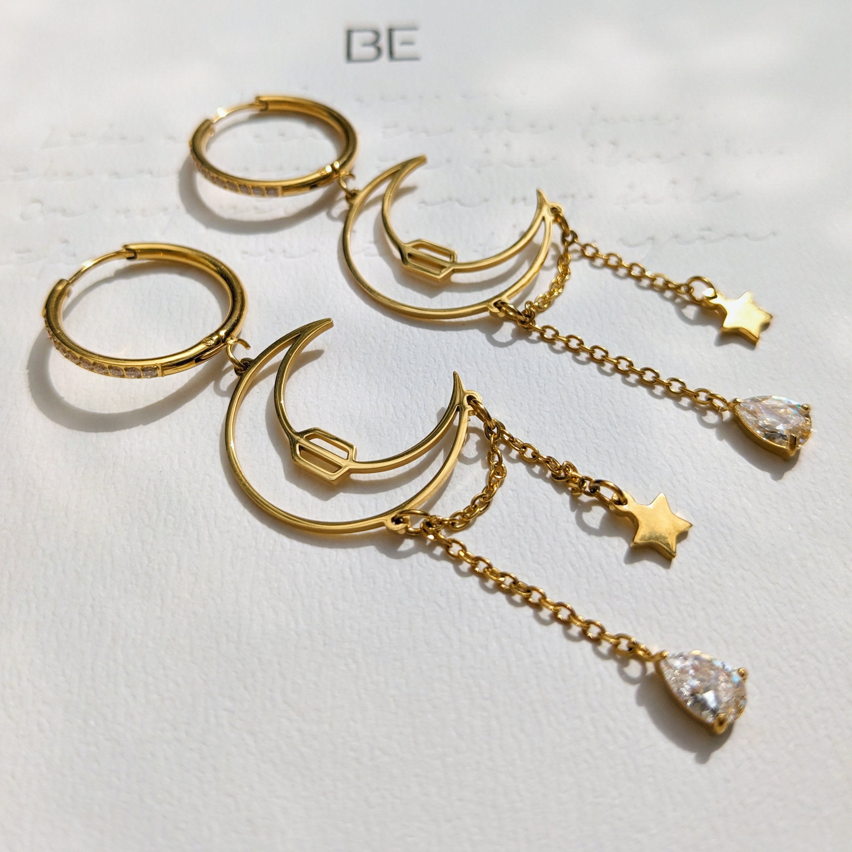 BTS Jin Moon Earrings Hoops