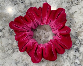 Fuchsia Velvet Scrunchies