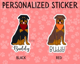 Personalized Rottweiler Dog Sticker // Custom // Gift for Dog Lover