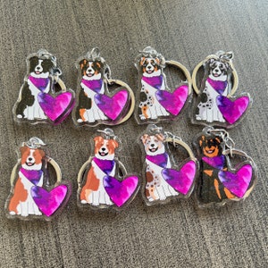 Australian Shepherd Keychain // 8 Colors Available!