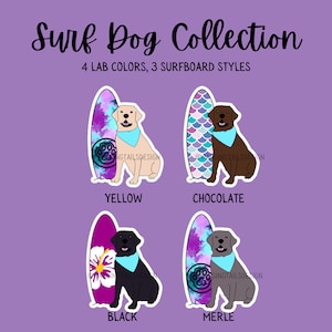 Surf Dog Labrador Retriever Sticker // Sold Separately