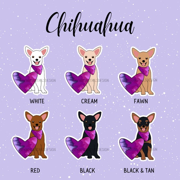 Chihuahua Sticker // 6 color options, sold separately