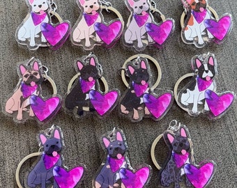 French Bulldog Keychain // 11 Frenchie Colors Available!