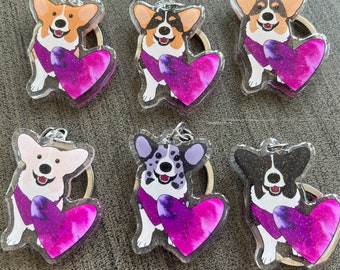 Corgi Keychain // Redhead, Tricolor, Blue Merle and more!