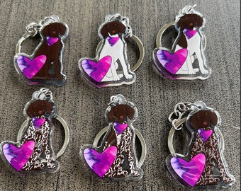 German Shorthaired Pointer GSP Keychain // 6 Colors Available!