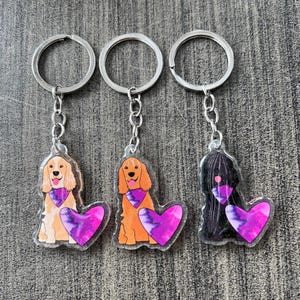 Cocker Spaniel Keychain // Buff, Red, Black!