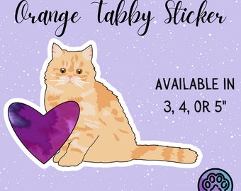Orange Tabby Cat Sticker // Tie Dye // Gift for Cat Mom // Mother's Day