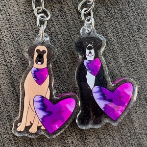 Great Dane Keychain // Fawn, Mantle