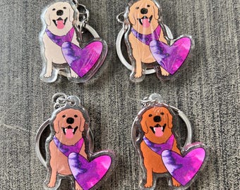 Golden Retriever Keychain // Cream, Blonde, or Red