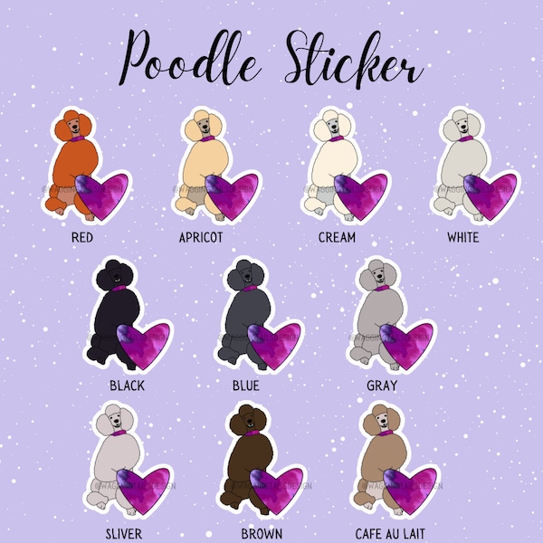 Poodle Sticker // Sold Separately, Many Styles Available