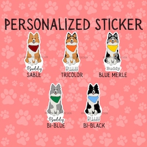 Personalized Sheltie Sticker // Custom // Gift for Dog Lover