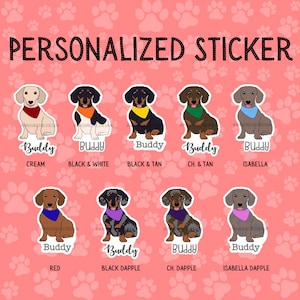 Personalized Dachshund Sticker // Custom // Gift for Dog Lover