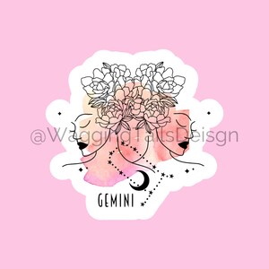 Watercolor Floral Zodiac sign sticker // Select your Sign Astrology // Horoscope