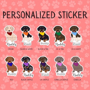 Personalized Dachshund Sticker // Custom // Gift for Dog Lover