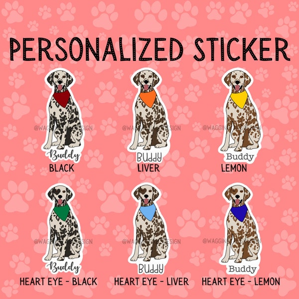 Personalized Dalmatian Sticker // Custom // Gift for Dog Lover