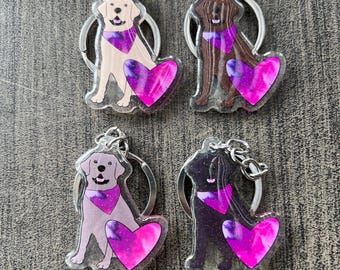 Labrador Retriever Keychain // Black, Yellow, Chocolate & Silver