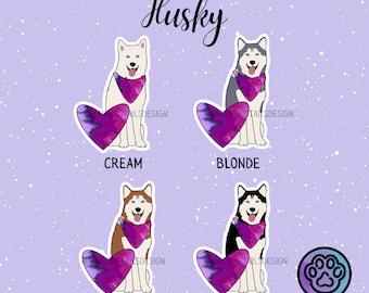 Husky Sticker // 4 color options, sold separately