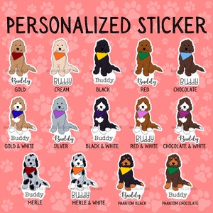 Personalized Doodle Dog Sticker // Many color options available // Sold Separately.