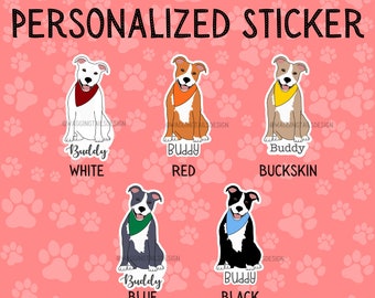 Personalized Pitbull Sticker // Custom // Gift for Dog Lover