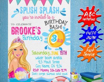 Barbie Party Invite Etsy