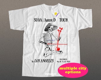 Suga | Agust D Tour Tee (FRONT PRINT ONLY);  yoongi shirt; yoongi rock shirt; haegeum shirt; yoongi tour shirt; suga d-day shirt; agust d