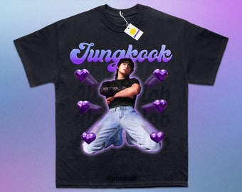 Jungkook 3D Hearts 90s Vintage Shirt; Jungkook Seven Shirt; Jungkook Golden Shirt; Jungkook Shirt Vintage; Jungkook 3D Shirt; Jungkook Y2K