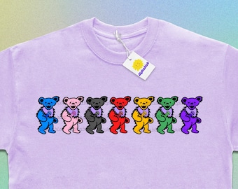 Bangtan Grateful Dead Dancing Bears Shirt | arirang tour shirt; bangtan rock shirt; bangtan vintage shirt; bangtan subtle merch