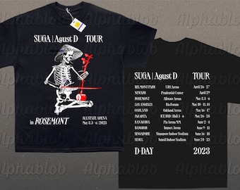 Suga | Agust D Tour Tee (FRONT & BACK PRINT);  yoongi shirt; yoongi rock shirt; haegeum shirt; yoongi tour shirt; d-day shirt; agust d shirt