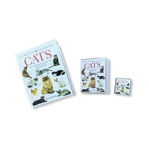 Miniature Book | Guides to Cats | 1/4 1/6 and 1/12 Scale | Real Text | Dolls House Miniatures | Diorama | Dollhouse Furniture |