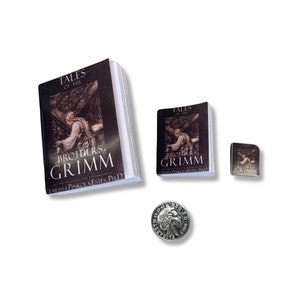 Miniatur Bücher | Die Gebrüder Grimm | Enthält Echttext | 1/4, 1/6 oder 1/12 | Diorama | Puppenhaus Miniatur Märchen Buch