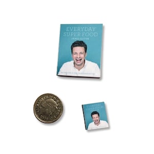 Puppenhaus Miniatur buch | Jamie Oliver Everyday Superfood | 1/4, 1/6 oder 1/12 | PuppenhausMöbel | Mini Kochbücher | Diorama