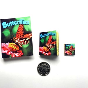 | de livres de papillons miniatures | de texte et d’images réelles Échelle 1/4, 1/6 ou 1/12 | | de livres sur la nature Miniatures de maison de poupée