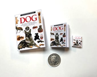 Miniature Books | Dog Book | Contains Real Text | 1/4, 1/6 or 1/12 Scale | Diorama | Dollhouse Miniature Fairy Tales Book