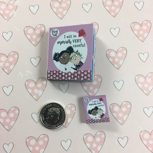 Charlie and Lola Miniature Book | I will be especially VERY Careful | Real Text & Pictures | 1/4, 1/6 or 1/12 Scale | Dolls House Mini Book