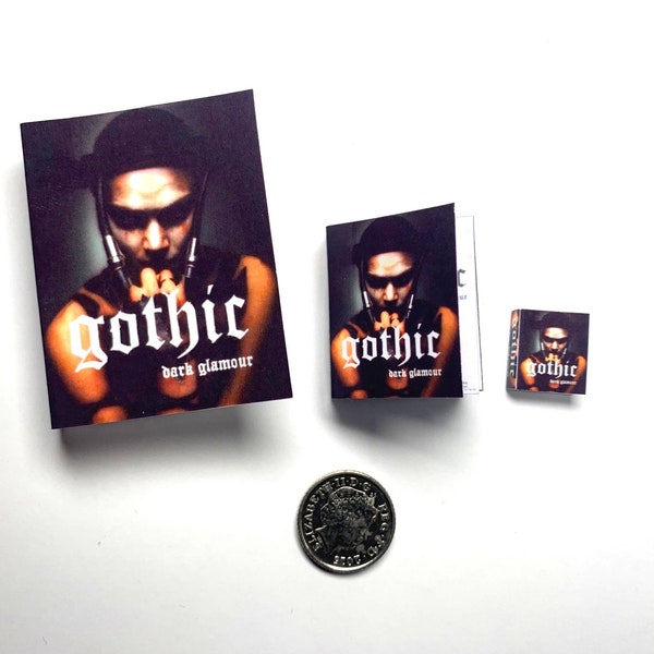 Miniature Book Gothic Dark Glamour | Real Text | 1/4, 1/6 or 1/12 Scale | Mini Gothic Book | Dolls House Miniatures